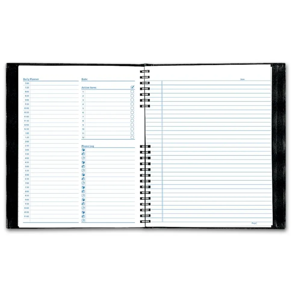 Rediform College Rule NotePro Organizer, 11" x 8 1/2", Black, Undated Calendar