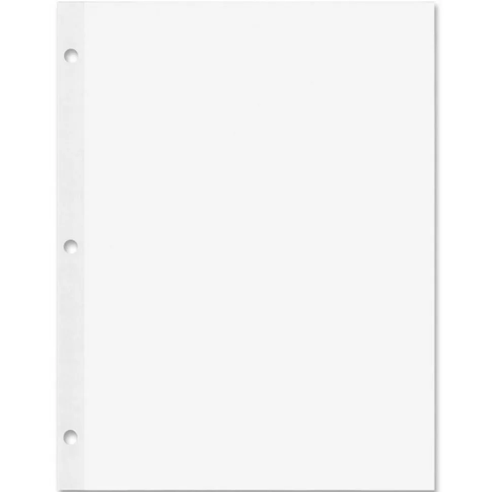 Rediform Heavyweight Reinforced Filler Paper - Letter - 100 Sheets - Plain - 20 lb Basis Weight - 8 1/2" x 11" - White Paper - Heavyweight, Reinforced Edges, Punched - 100 / Pack