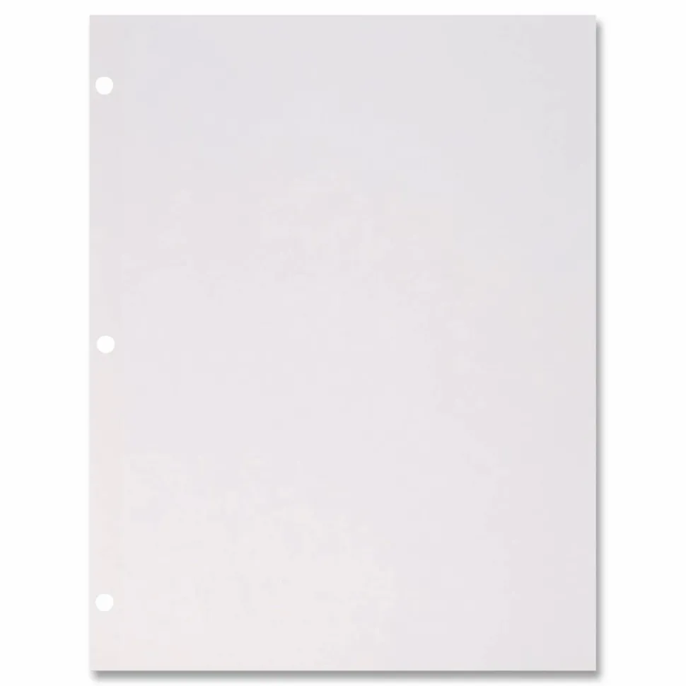 Rediform Heavyweight Reinforced Filler Paper - Letter - 100 Sheets - Plain - 20 lb Basis Weight - 8 1/2" x 11" - White Paper - Heavyweight, Reinforced Edges, Punched - 100 / Pack