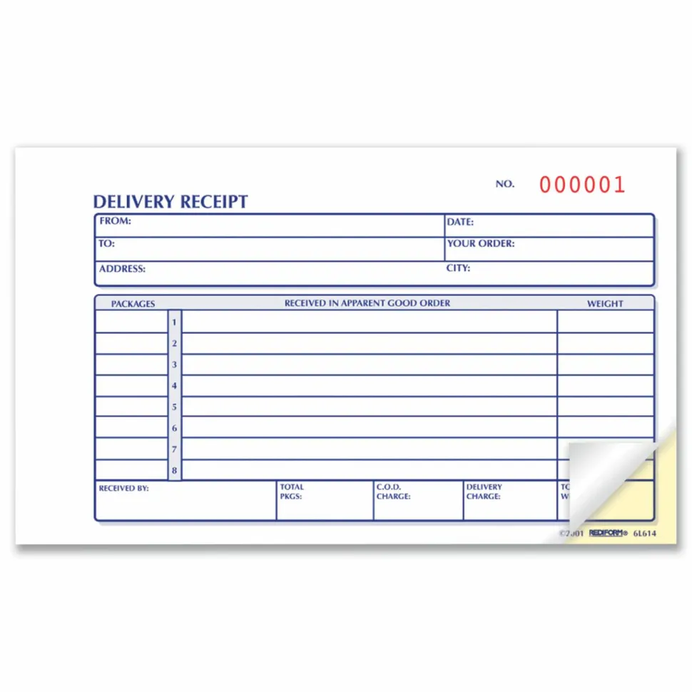 Rediform Delivery Receipt Book, 2-Part