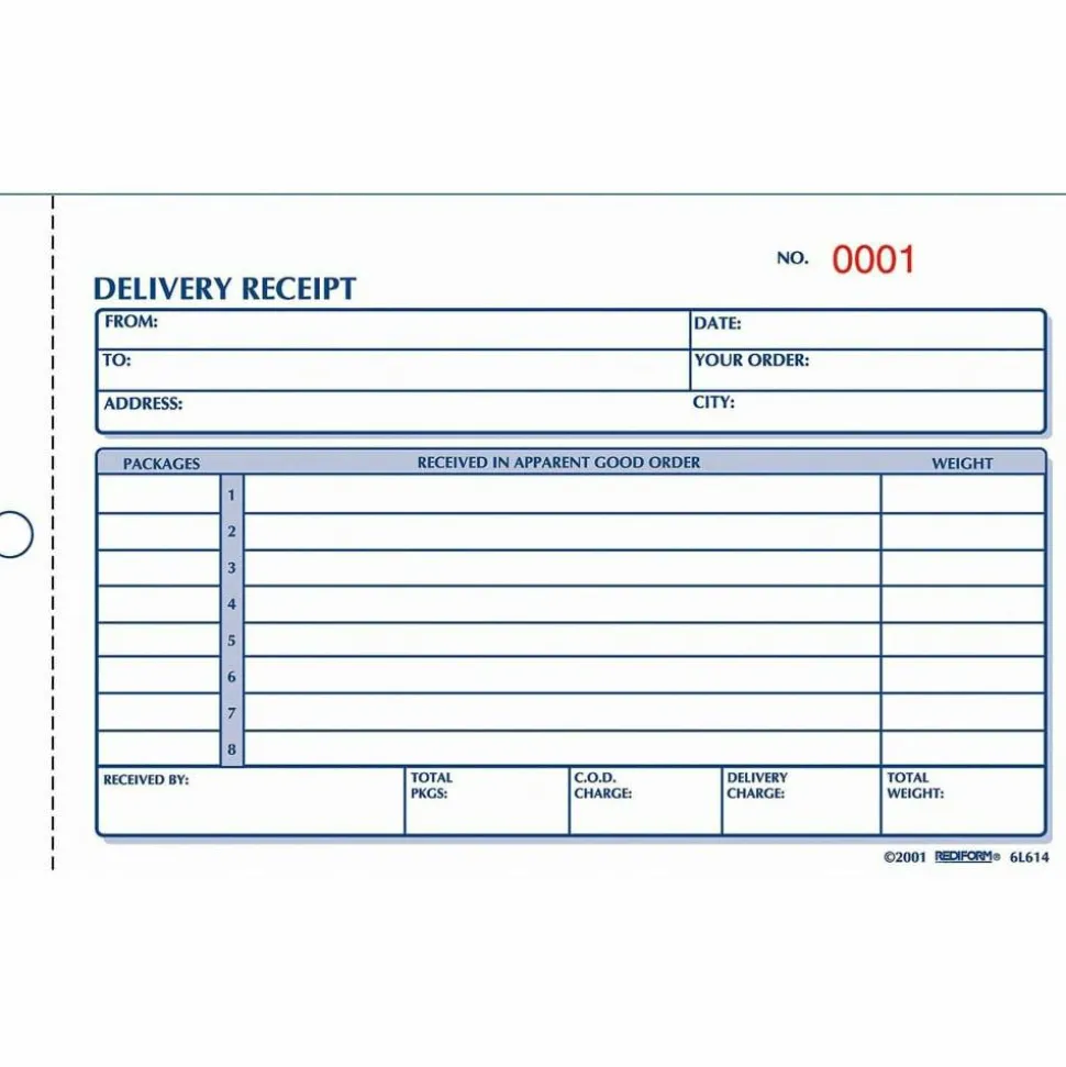 Rediform Delivery Receipt Book, 2-Part