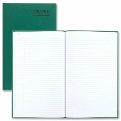 Rediform Emerald Series Account Book, 7 1/4" x 12 1/4", 150 Sheets, 50% Recycled, Green