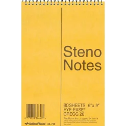 Rediform Eye-ease Steno Notebook - 80 Sheets - Wire Bound - Gregg Ruled - 16 lb Basis Weight - 6"x9" - 36746