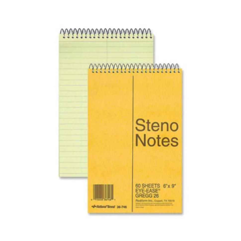 Rediform Eye-ease Steno Notebook - 80 Sheets - Wire Bound - Gregg Ruled - 16 lb Basis Weight - 6"x9" - 36746