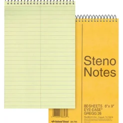 Rediform Eye-ease Steno Notebook - 80 Sheets - Wire Bound - Gregg Ruled - 16 lb Basis Weight - 6