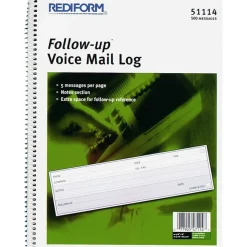 Rediform Follow-Up Voice Mail Log Book, 8