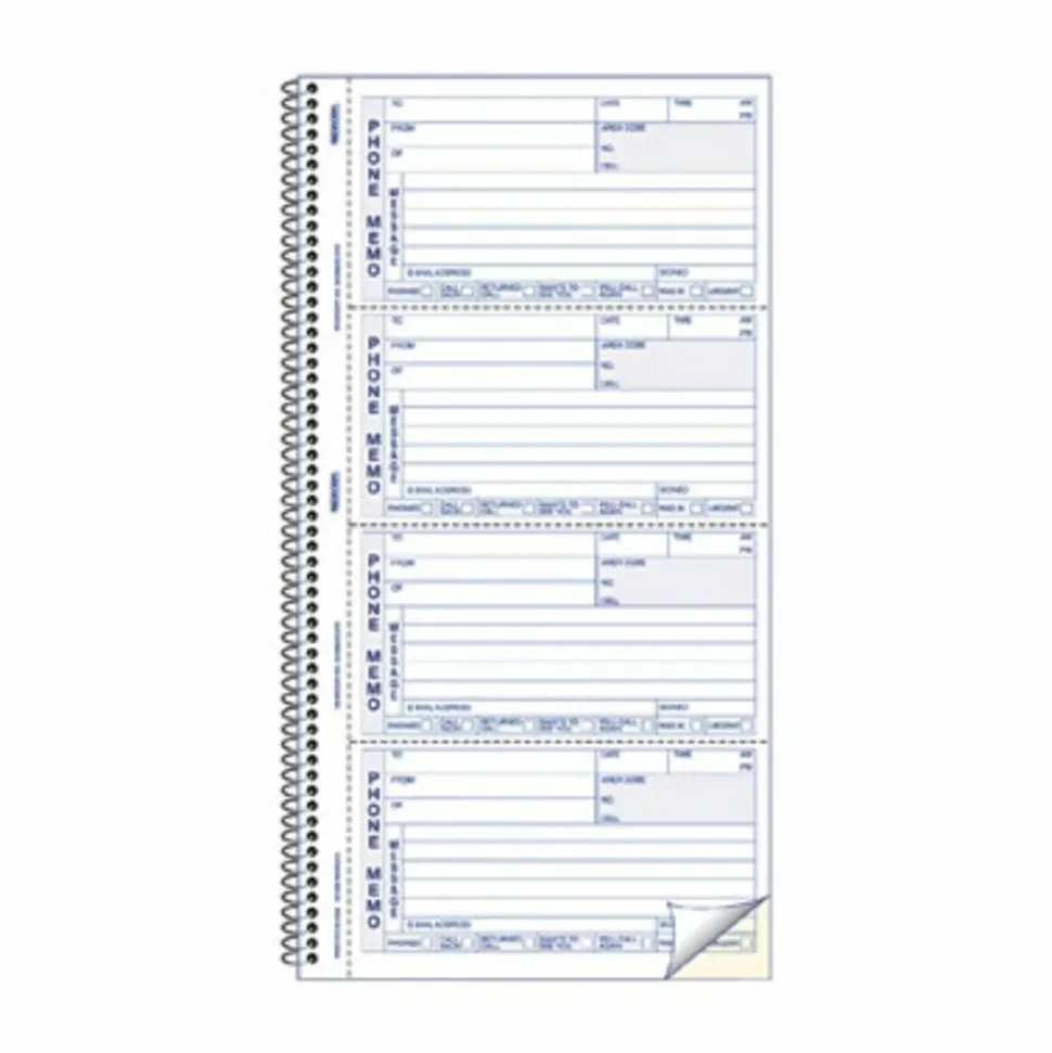 Rediform Memo Style Phone Message Book, 2 Part, Book Of 400 Messages, Blue