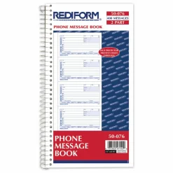 Rediform Memo Style Phone Message Book, 2 Part, Book Of 400 Messages, Blue