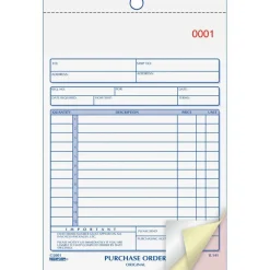 Rediform 3-Part Carbonless Purchase Order Book - 50 Sheet(s) - 3 Part - Carbonless Copy - 5.50"x7.87" Sheet Size - 1L141