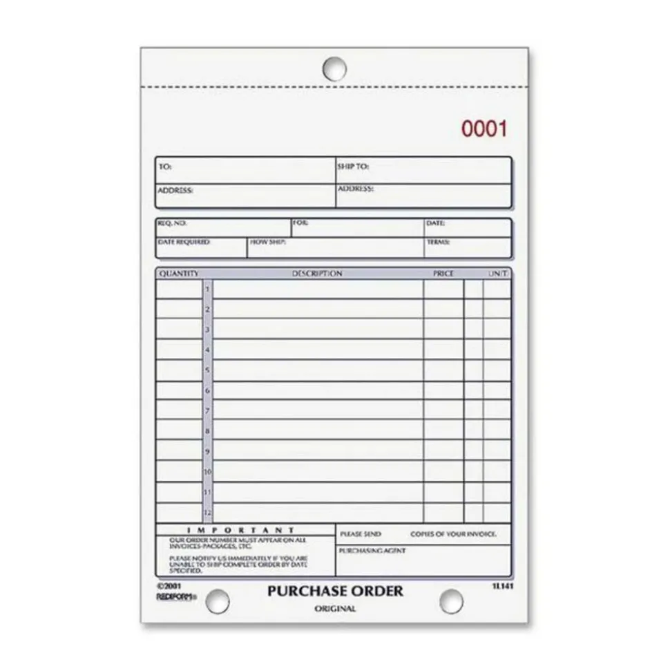 Rediform 2-part Carbonless Purchase Order Book - 50 Sheet(s) - 2 Part - Carbonless Copy - 5.50"x7.87" Sheet Size - 1L140