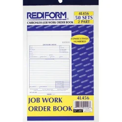 Rediform 2-Part Job Work Order Book, 2 Part, 5-1/2