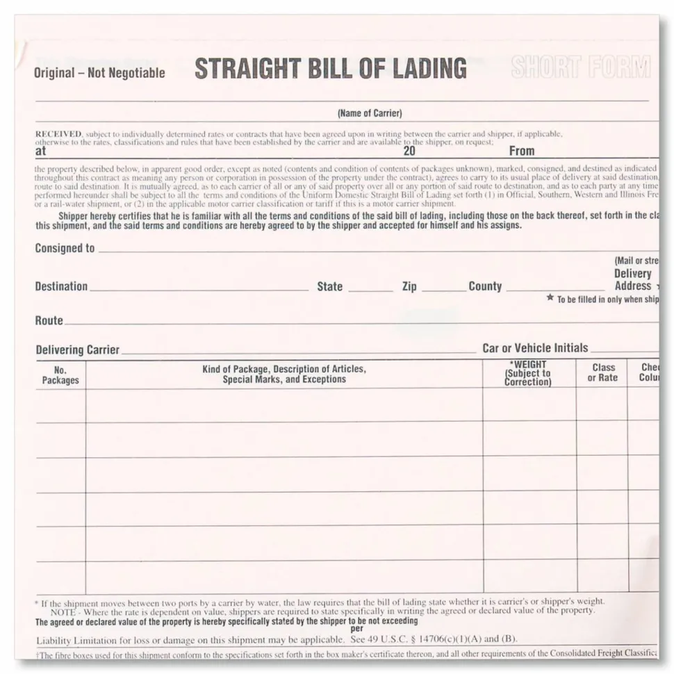 Rediform Snap-A-Way Bill of Lading Forms - 3 Part - Carbonless Copy - 8.50" x 7" Sheet Size - 2 x Holes - White Sheet(s) - Black Print Color - 250 / Pack
