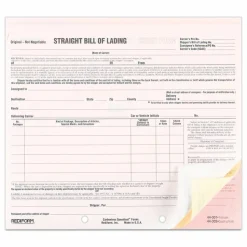 Rediform Snap-A-Way Bill of Lading Forms - 3 Part - Carbonless Copy - 8.50
