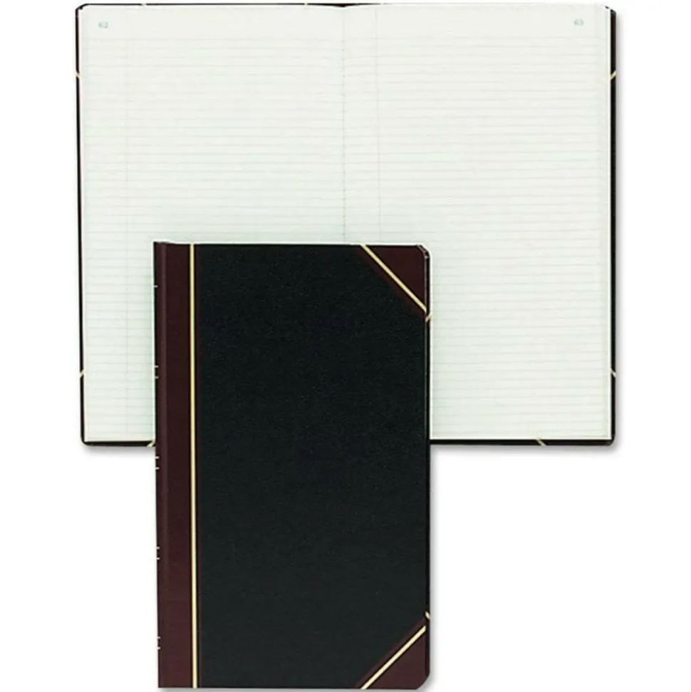 Rediform Texhide Cover Record Books with Margin - 300 Sheet(s) - Thread Sewn - 8.75"x14.25" Sheet Size - 57131