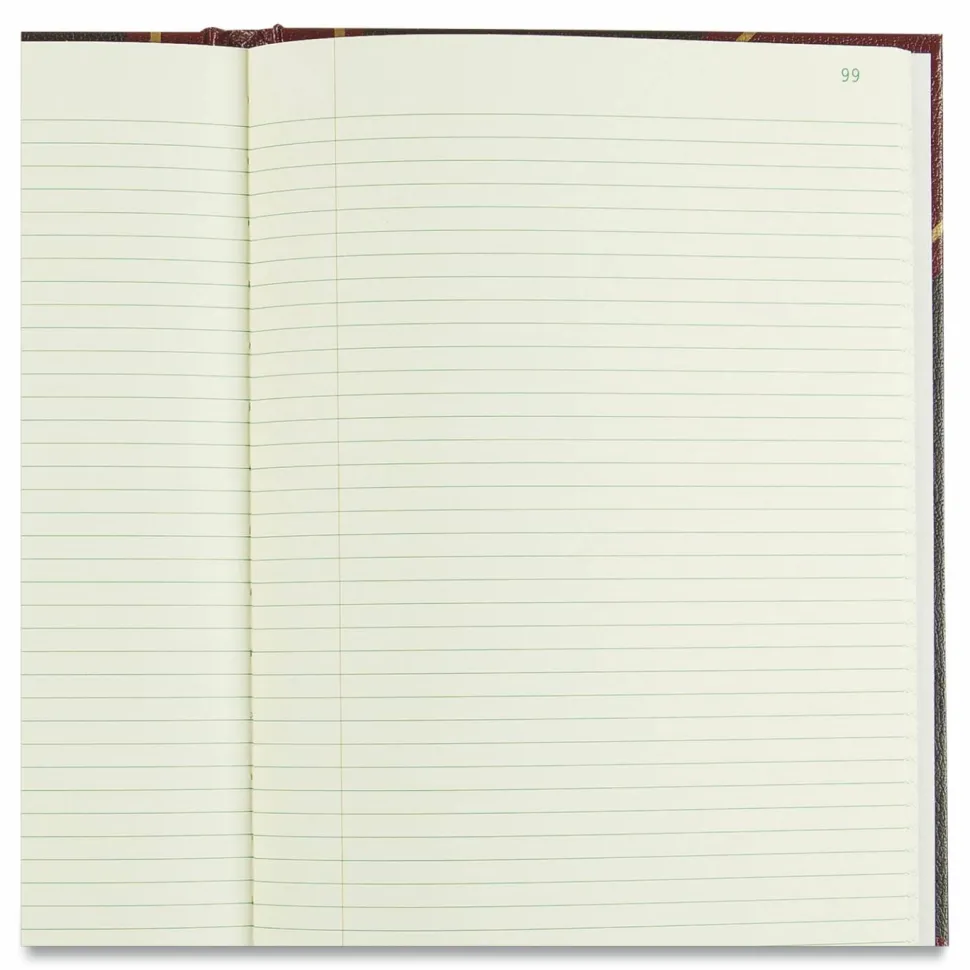 Rediform Texhide Cover Record Books with Margin - 300 Sheet(s) - Thread Sewn - 8.75"x14.25" Sheet Size - 57131