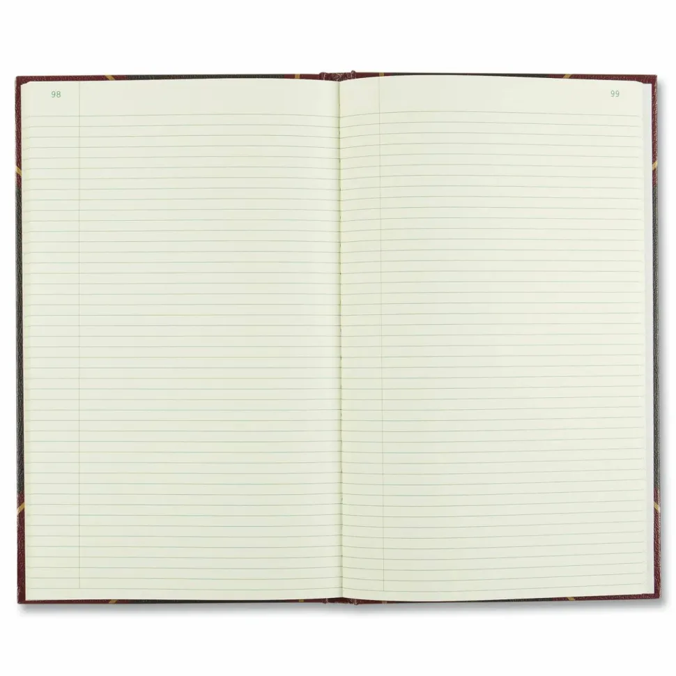 Rediform Texhide Cover Record Books with Margin - 300 Sheet(s) - Thread Sewn - 8.75"x14.25" Sheet Size - 57131