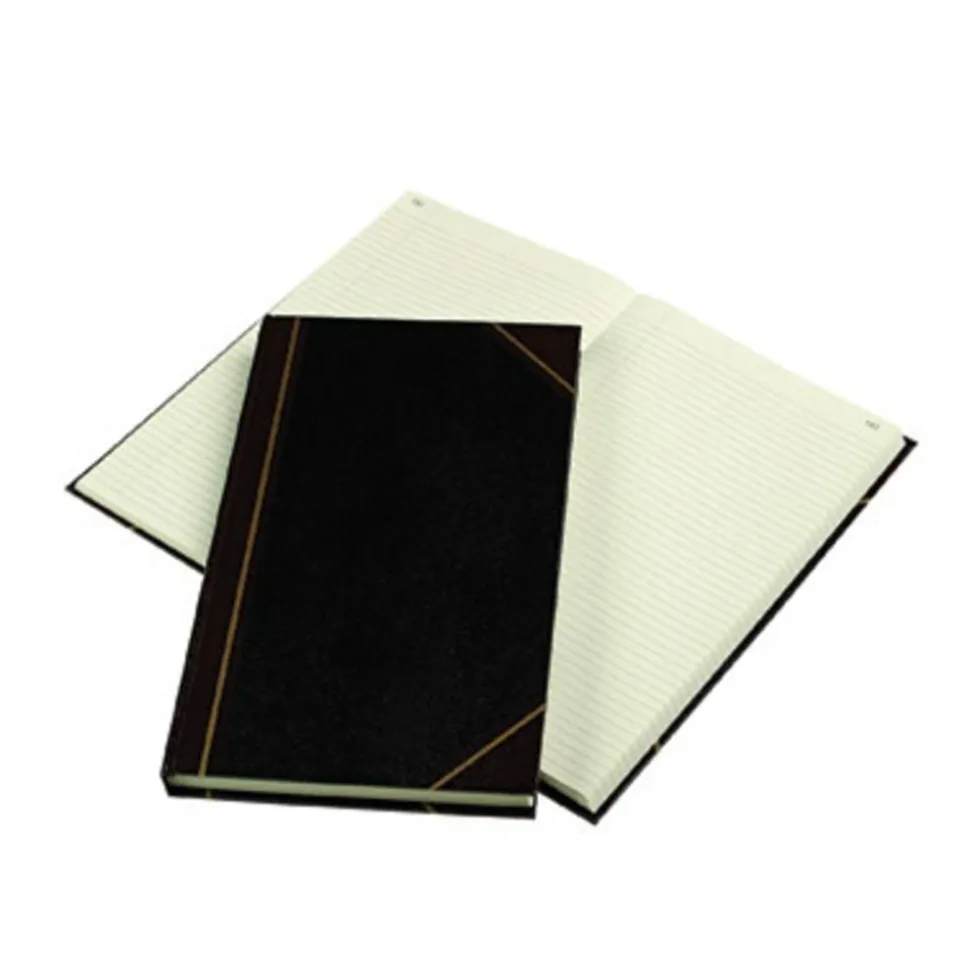 Rediform Texhide Cover Record Books with Margin - 300 Sheet(s) - Thread Sewn - 8.75"x14.25" Sheet Size - 57131