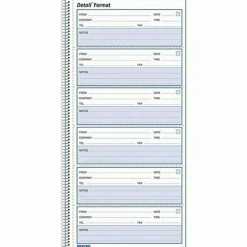 Rediform Voice Mail Log Book, 5 5/8" x 10 5/8", 600 Sheets, 50% Recycled, Blue