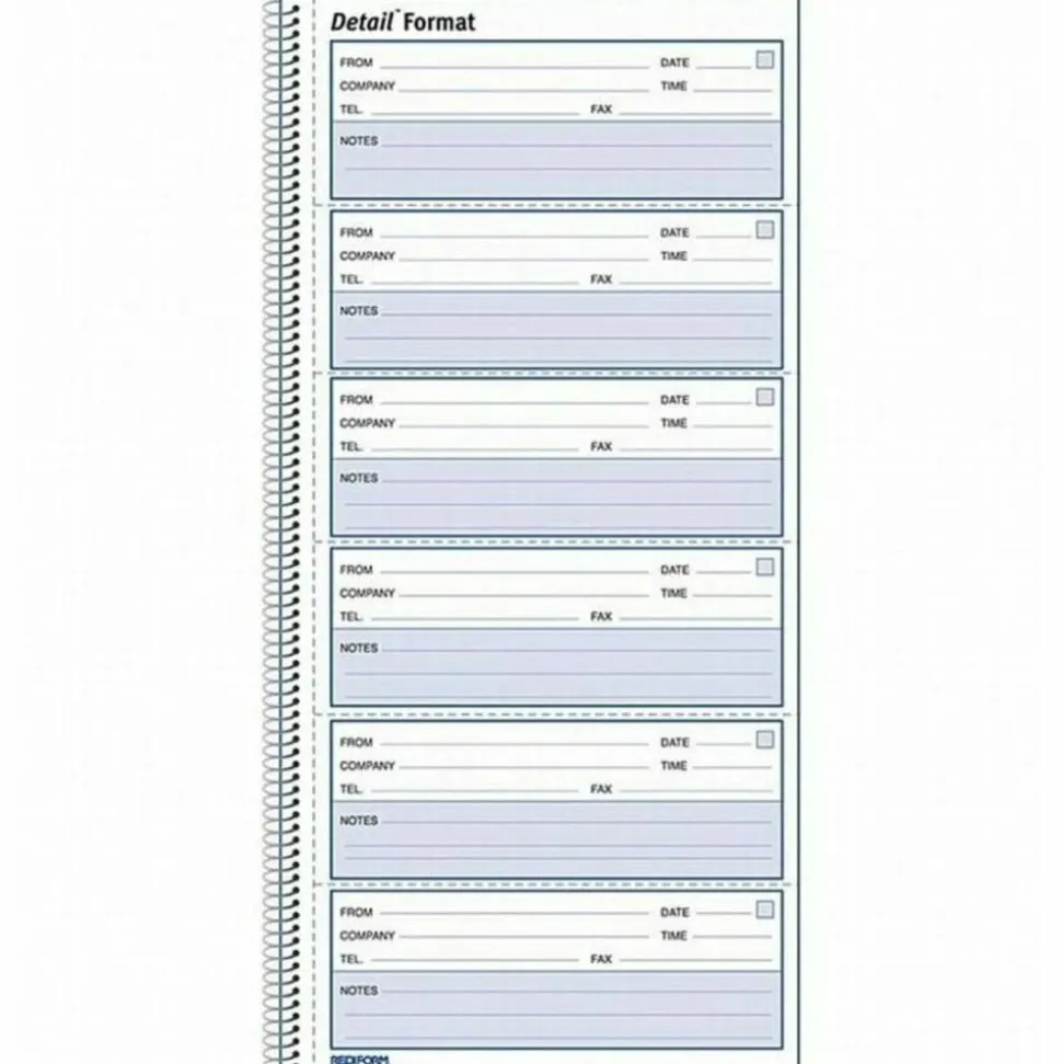 Rediform Voice Mail Log Book, 5 5/8" x 10 5/8", 600 Sheets, 50% Recycled, Blue