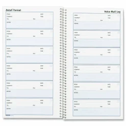 Rediform Voice Mail Log Book, 5 5/8" x 10 5/8", 600 Sheets, 50% Recycled, Blue
