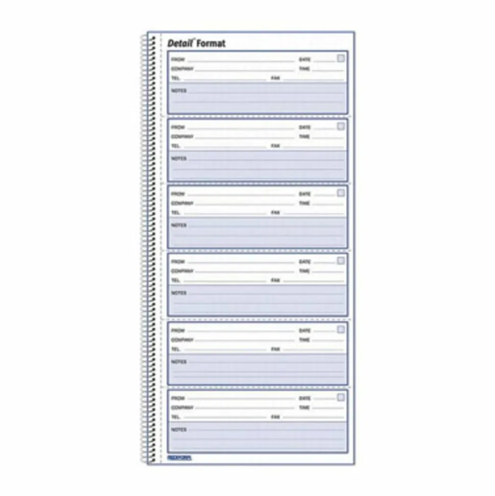 Rediform Voice Mail Log Book, 5 5/8" x 10 5/8", 600 Sheets, 50% Recycled, Blue
