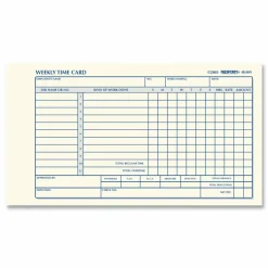 Rediform Weekly Time Clock Card Pad, 4.25
