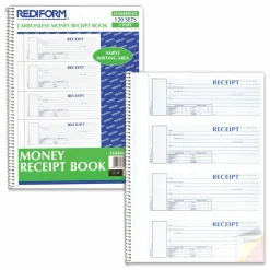 Rediform Wirebound Money Receipt Book, 3-Part, Carbonless, 2 3/4