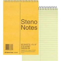 Rediform Wirebound Steno Notebook - 60 Sheets - Wire Bound Light Blue Margin - 16 lb Basis Weight - 6