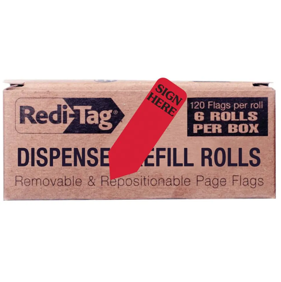 Redi-Tag - Flag refills - - 720 sheets (6 x 120) - red