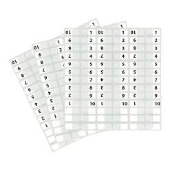Redi-Tag Permanent Index Tabs, White, 1-10 & 3 Blank Per Set, 8 Sets, 104 Total Tabs