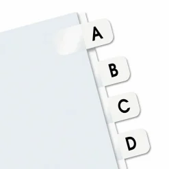 Redi-Tag Permanent Index Tabs, Alphabetical A-Z, Side, White, 4 Sets, Pack Of 104 Tabs