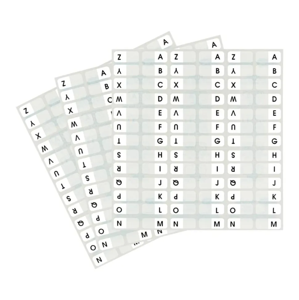 Redi-Tag Permanent Index Tabs, Alphabetical A-Z, Side, White, 4 Sets, Pack Of 104 Tabs