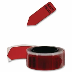 Redi-Tag Preprinted Signature Flags Refill, "SIGN HERE", Red, Removable, 120 Flags Per Roll, 6 Rolls