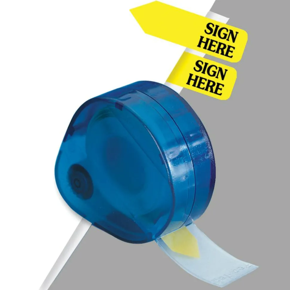 Redi-Tag Preprinted Signature Flags In Dispenser, SIGN HERE, Yellow