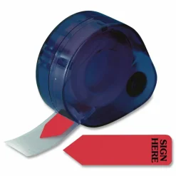 Redi-Tag Preprinted Signature Flags In Dispenser, SIGN HERE, Arrow, Red