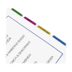 Redi-Tag Removable Index Tabs, Assorted Colors, 2" x 11/16", Pack Of 48