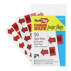 Redi-Tag Sign Here Red Arrow Page Flags - 50 - 1