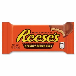 Reese's Peanut Butter Cups Bar, Full Size, 1.5 oz Bar, 2 Cups/Bar, 36 Bars/Box