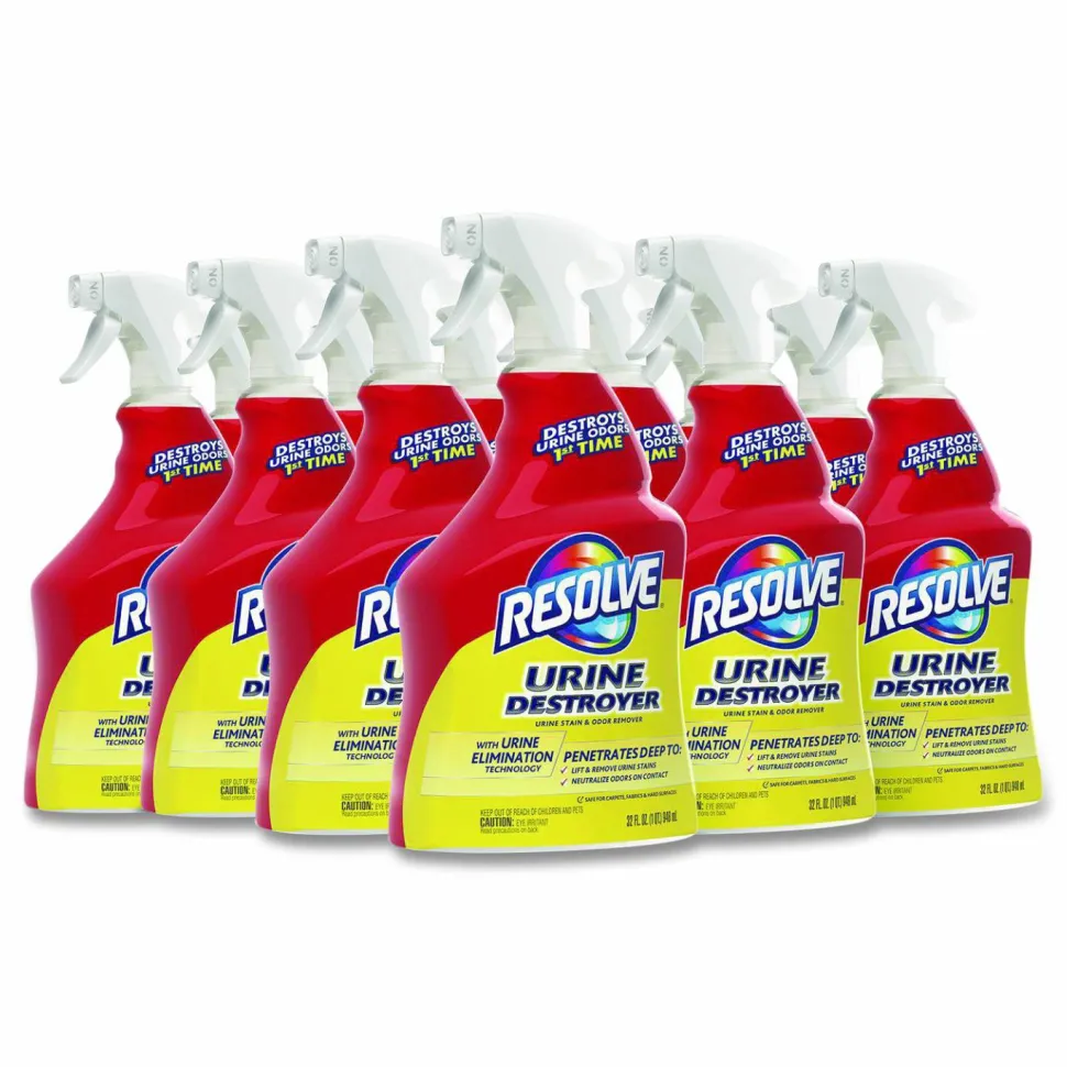 RESOLVE Urine Destroyer, Citrus Scent, 32 oz Spray Bottle, 6/Carton