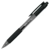 Retractable Ballpoint Pens With Grips, Medium Point, 1.0 mm, Black Barrels, Black Ink, Pack Of 50 Pens