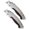 Retractable Steel Utility Knives, Silver, Pack Of 2 Knives