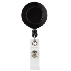 Retracting ID Card Reels, Black, Pack Of 12
