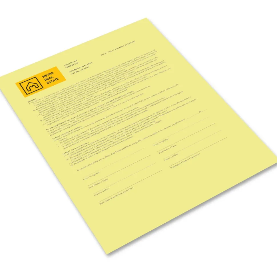 Revolution Digital Carbonless Paper, 1-Part, 8.5 x 11, Canary, 500/Ream