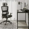 Rezio 47” Computer Desk with Hutch and Integrated Power, Black, BIFMA Compliant