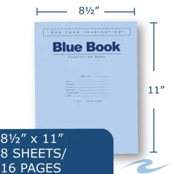 Roaring Spring Blue Book Wide-Ruled Examination Books, 8 1/2