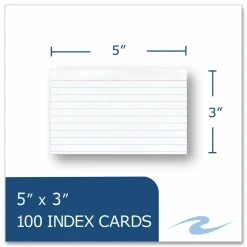 Roaring Spring Environotes Recycled Index Cards, Narrow Rule, 3 x 5 White, 100 Cards, 36/Carton