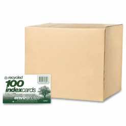Roaring Spring Environotes Recycled Index Cards, Narrow Rule, 3 x 5 White, 100 Cards, 36/Carton