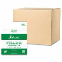 Roaring Spring Filler Paper, 3-Hole, 8.5 x 11, College Rule, 100 Sheets/Pack, 24 Packs/Carton