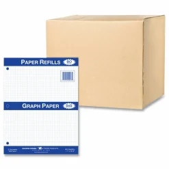 Roaring Spring Graph Filler Paper, 3-Hole, 8.5 x 11, Quadrille: 5 sq/in, 80 Sheets/Pack, 24 Packs/Carton
