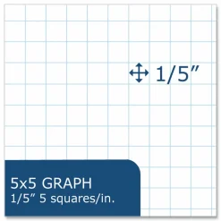 Roaring Spring Graph Filler Paper, 3-Hole, 8.5 x 11, Quadrille: 5 sq/in, 80 Sheets/Pack, 24 Packs/Carton